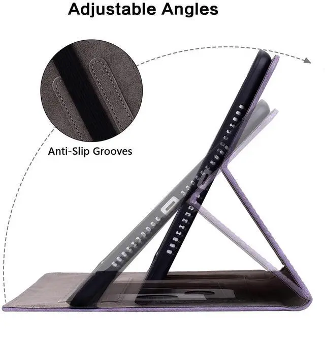 Alt view image 4 of 5 - KEFBWAO Case for Samsung Galaxy Tab S10 Plus 2024/S9 Plus 2023/S7 FE 2021 12.4 Inch, Multi-Angle Flip PU Leather Protective Cover with Stylus Holder, Purple