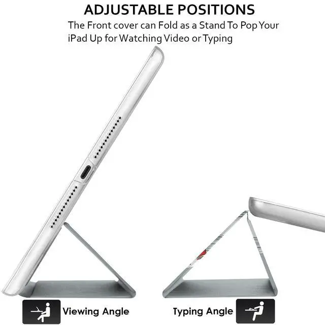 Alt view image 5 of 5 - DuraSafe Cases for iPad 5th 2017 6th 2018 Gen 9.7 Inch [iPad 5 6 Gen ] A1893 A1954 A1822 A1823 MRJN2LL/A MR7G2LL/A MR7F2LL/A MP2F2LL/A Printed Slim Hard Shell Protective Stand Cover - Bunny Hat