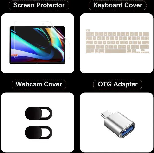 Alt view image 3 of 5 - Yebiseven Case for MacBook Pro 13 inch 2022 2020 Released A2338 M2 M1 Chip/A2251/A2289, Laptop Hard Shell Case with Keyboard Cover & Screen Film & OTG Adapter & 2 Webcam Covers, Cute Cactus