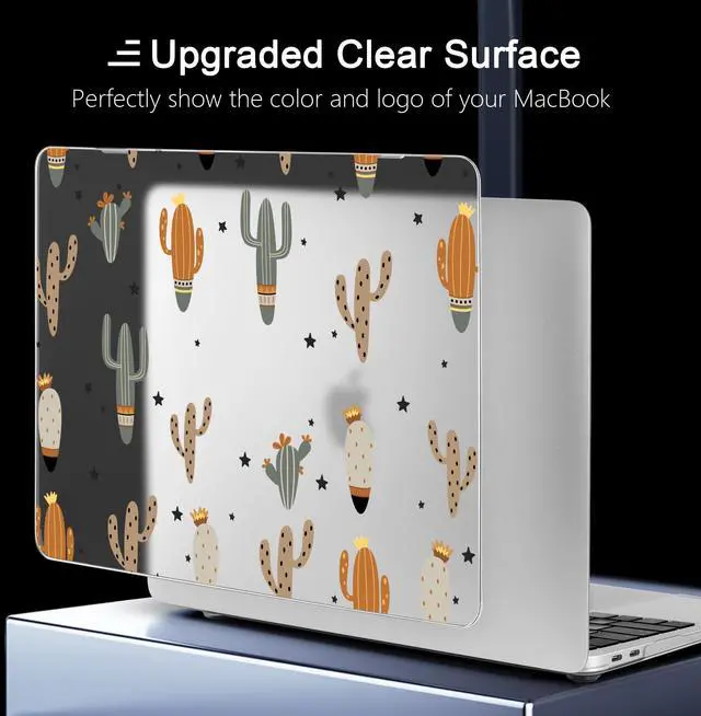 Alt view image 4 of 5 - Yebiseven Case for MacBook Pro 13 inch 2022 2020 Released A2338 M2 M1 Chip/A2251/A2289, Laptop Hard Shell Case with Keyboard Cover & Screen Film & OTG Adapter & 2 Webcam Covers, Cute Cactus