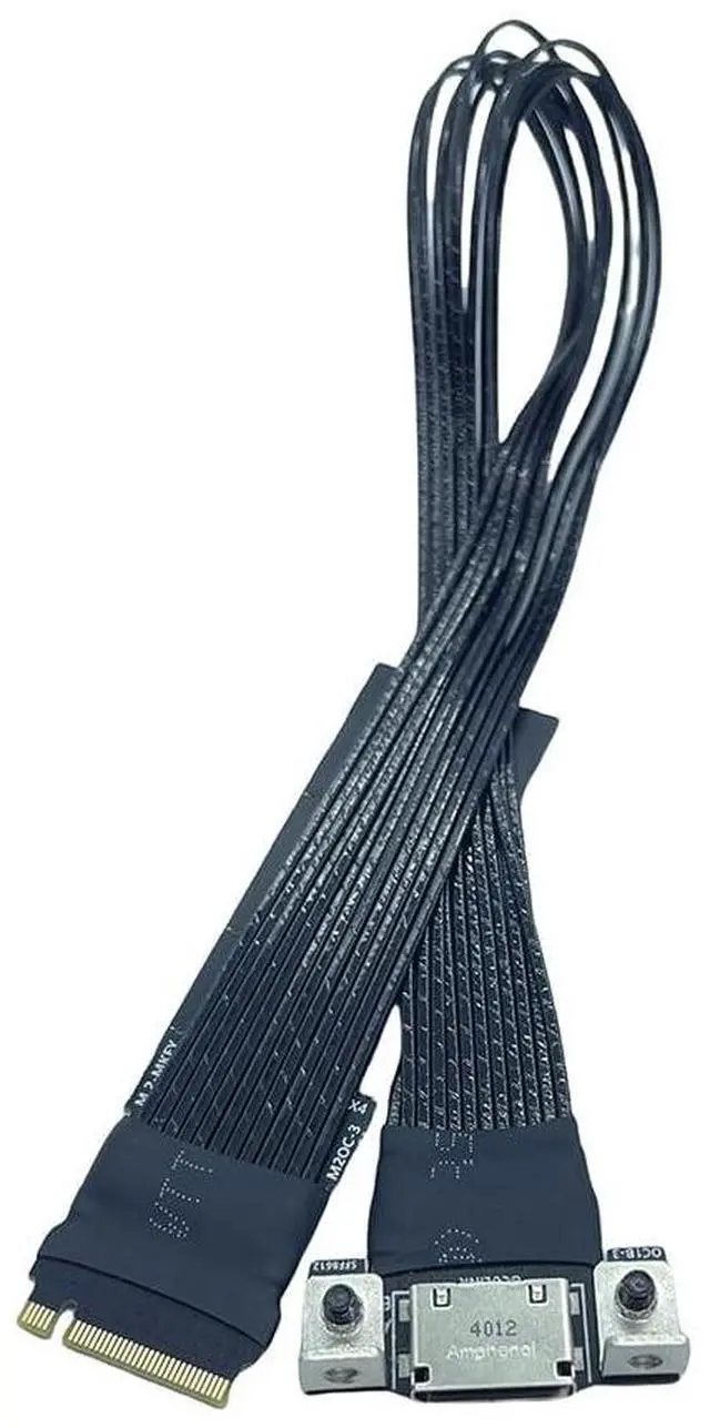 Alt view image 2 of 5 - JMT M.2 NVMe M Key to Oculink 4i / SFF8611 Extension Cable PCIe4.0 X4 Gen3 4 Compatible with T10 / SAS-4 SFF-8612 (20cm)