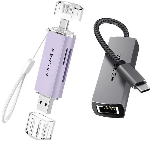 Main image of WALNEW 1pc USB C to 2.5Gbps Ethernet Adapter & 1pc SD Card Reader