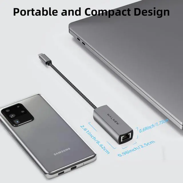 Alt view image 5 of 5 - WALNEW 1pc USB C to 2.5Gbps Ethernet Adapter & 1pc SD Card Reader