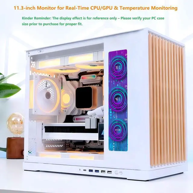 Alt view image 4 of 5 - ZHAOCAILIN 11.3 Inch Mini Monitor - FHD IPS1920x440 LCD Display, Computer Secondary Screen, CPU Temp Monitors with Casing for PC Case Temp Windows Aida64 CPU GPU Monitor