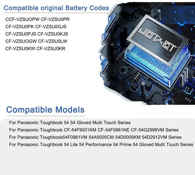 Alt view image 3 of 5 - JOTACT CF-VZSU0PW 46Wh Laptop Battery Compatible with Panasonic Toughbook CF54 CF-54 Mk1 Series 11.1V 4200mAh CF-VZSUOPW CF-VZSU0PR