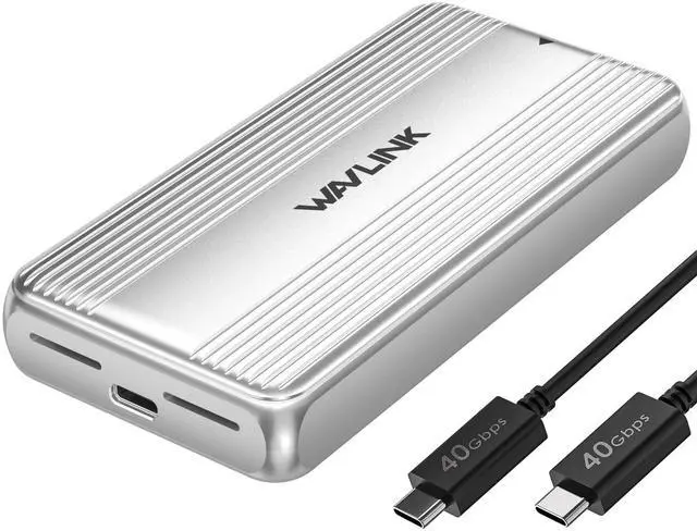 Main image of WAVLINK 40Gbps M.2 NVMe Enclosure Compatible with MacBook/Mac mini M4/M3/M2/M1, SSD Enclosure for TBT4/TBT3/USB4/USB3.2 and More, Supports 2230/2242/2260/2280 B+M/M-Key PCIe SSD, Built-in Fan Cooling