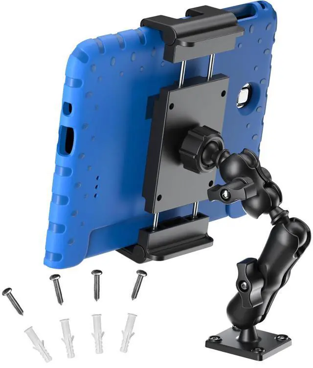 Main image of PLDHPRO Tablet Mount for Truck, Heavy Duty Drill Base Tablet Holder for Car Dashboard, Adjustable 2-Stage Stand Compatible with iPad, Galaxy Tab/Z Fold, 5.1-15.6'' Phone Tab for Wall, Vehicle, Boat