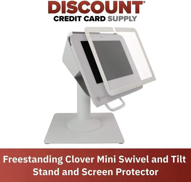 Alt view image 2 of 5 - DCCStands Clover Mini/Clover Mini 3 Swivel and Tilt Terminal Stand and Screen Protector Bundle  Freestanding Mount