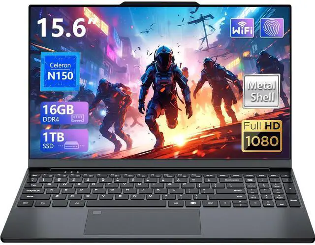 Main image of AVENKA Gaming Laptop, 15.6 Inch Laptop Computer with N150 Processor(up to 3.6GHz), 16GB RAM 1TB SSD,Backlit Keyboard, FHD 1920 * 1080,WiFi 5,BT 4.2,Fingerprint Unlocking,Win 11 Pro,laptops for Gaming