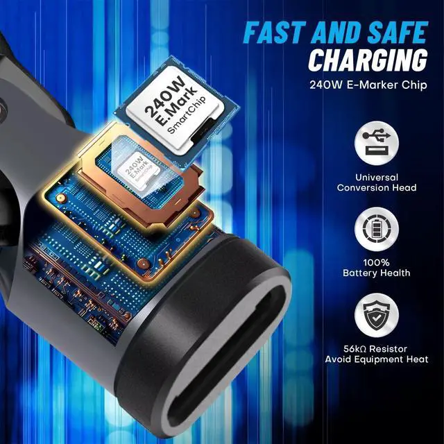 Alt view image 3 of 5 - Yossos USB C to C Magnetic Adapter 240W[4 Pack] 90 Degree L Type C Magnetic Charging Cable Right Angle 180 & 360 Degree Rotating Connector Tips for Phone 1Pad Samsung LG Google