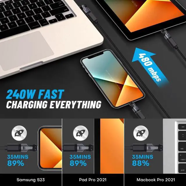 Alt view image 5 of 5 - Yossos USB C to C Magnetic Adapter 240W[4 Pack] 90 Degree L Type C Magnetic Charging Cable Right Angle 180 & 360 Degree Rotating Connector Tips for Phone 1Pad Samsung LG Google