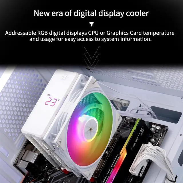 Alt view image 5 of 5 - Thermalrlght Assassin X 120R Digital ARGB White CPU Cooler, 120mm PWM Quiet CPU Fan, AGHP 4th Technology, Support Intel lga1700/1851/1150/1151/1200,AMD:AM4/AM5, Computer Cooler