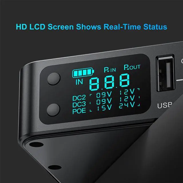 Alt view image 5 of 5 - Yuuki Power Mini UPS for Router CCTV 18000mAh(66Wh) 12V/2A DC UPS Battery Backup USB 5V/3.6A