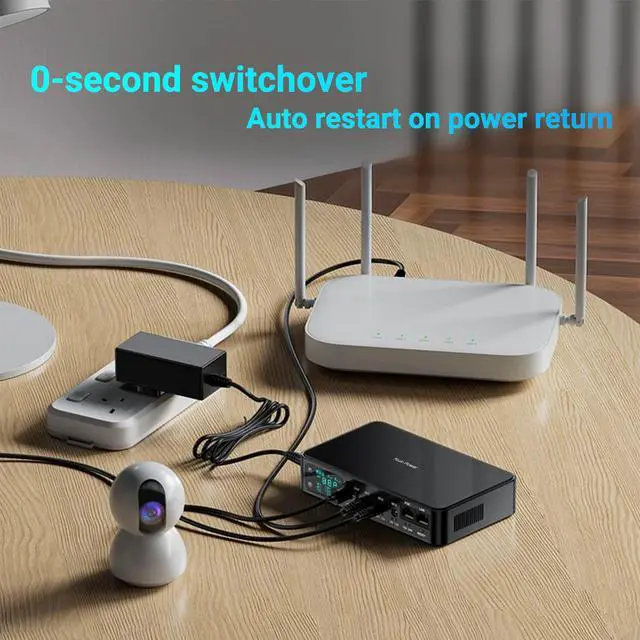 Alt view image 4 of 5 - Yuuki Power Mini UPS for Router CCTV 18000mAh(66Wh) 12V/2A DC UPS Battery Backup USB 5V/3.6A