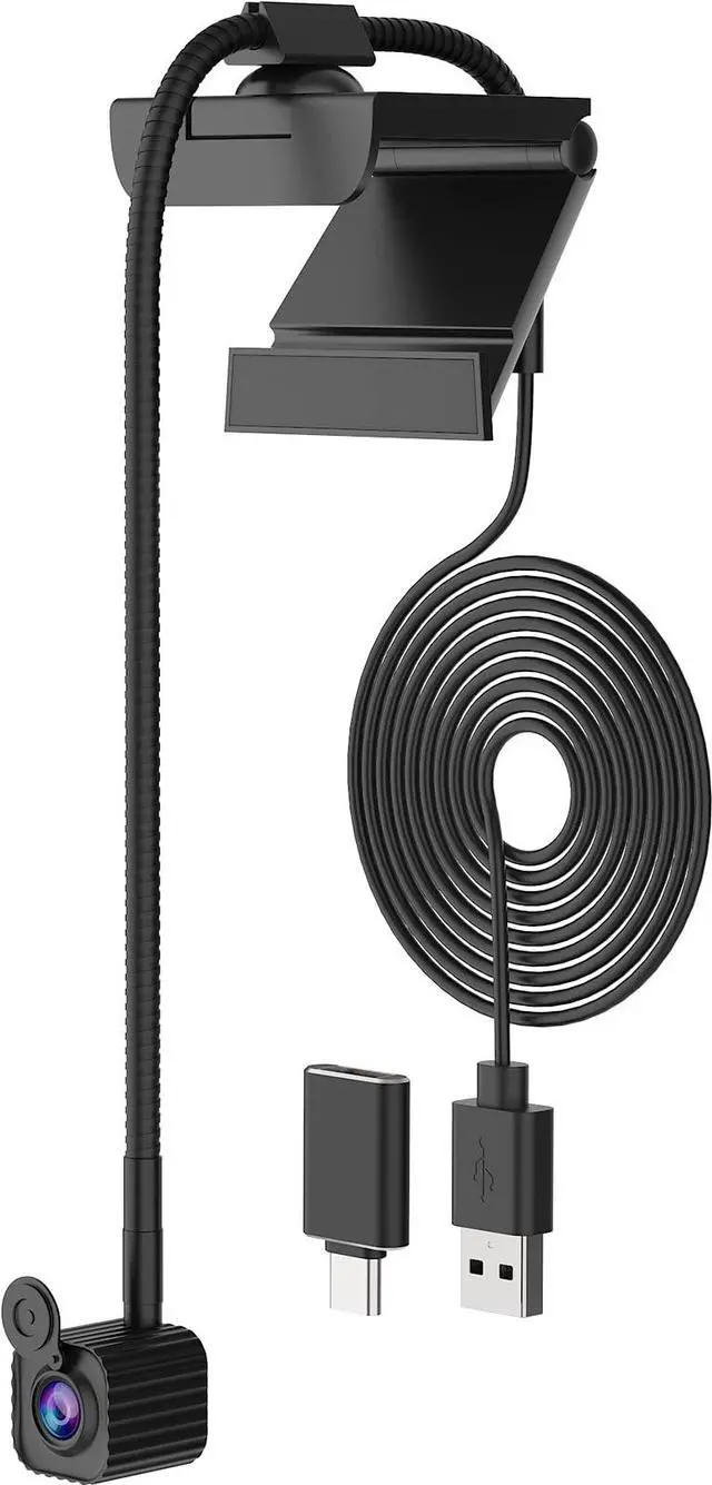 Main image of NIVEOLI 4K Eye Contact Webcam with Microphone, AutoFocus 4k FHD Center Screen Webcam USB Type-C/A Adapter (4K Gooseneck)