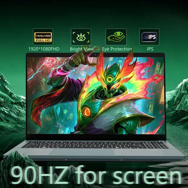 Alt view image 2 of 5 - 15.6 inch Gaming Laptop,with 16GB RAM,512GB SSD,R5 7520H Processor (Up to 4.2GHz), 1920 x 1080 Display, Wi-Fi 5, Bluetooth 4.2, HDMI Port x1,90hz for screen,A/D Metal shell,Backlit Keyboard,Win11 Pro
