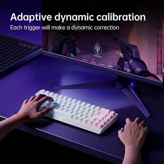 Alt view image 5 of 5 - ZMX MCHOSE ACE 68 Magnetic Switch RGB Gaming Keyboard,60% Hall Effect Rapid Trigger Adjustable Actuation Hot Swap Wired Mechanical Keyboard with Side Printed Keycaps PC/Mac Gamer (White-TTC Switch)