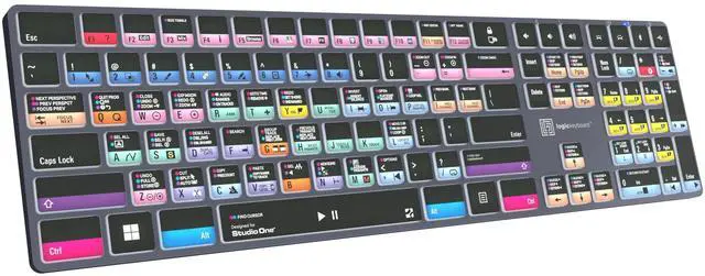 Alt view image 3 of 5 - Logickeyboard Wireless Backlit 'Titan' Designed for use with Studio One on Windows  p/n LKB-PSO3-TPC-US