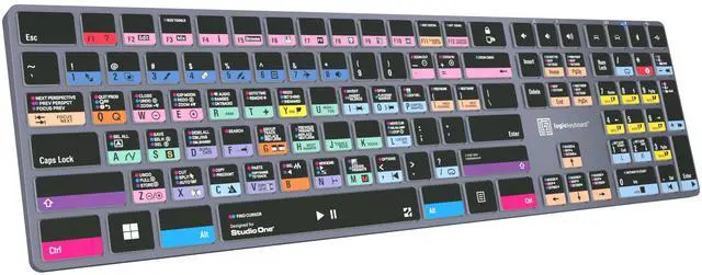 Alt view image 4 of 5 - Logickeyboard Wireless Backlit 'Titan' Designed for use with Studio One on Windows  p/n LKB-PSO3-TPC-US