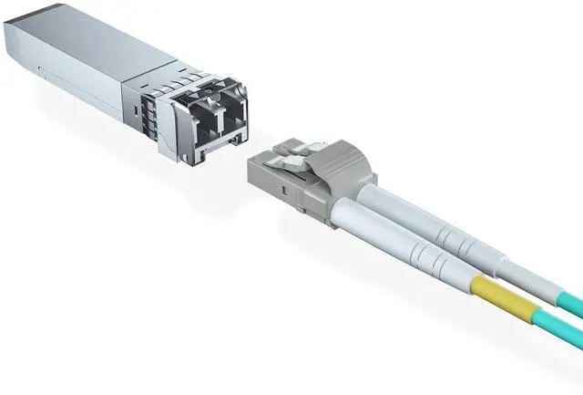 Alt view image 4 of 5 - 10 Pack 10G MultiMode SFP+ LC Module with 2m OM3 LC to LC Fiber Patch Cable, 10GBase-SR SFP+ Fiber Transceiver, MMF 850nm, 300m, DDM, Compatible with Cisco SFP-10G-SR, Meraki, Ubiquiti