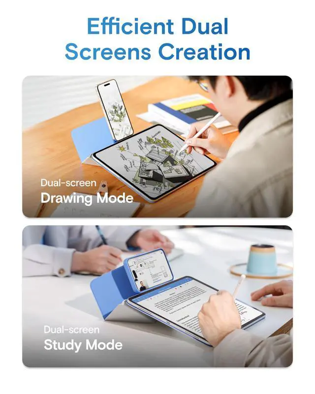 Alt view image 5 of 5 - MOFT Dynamic Folio Case for iPad Air 11-inch (M3 2025 / M2 2024) & iPad Air 10.9-inch 5th 4th Generation 2022 2020, Silm Magnetic Stand Case with 20+ Viewing Angles, Auto Wake/Sleep, Cement x Sapphire