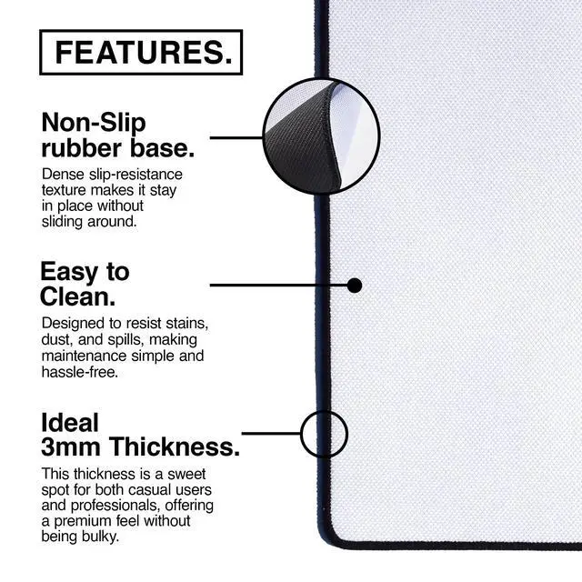 Alt view image 3 of 5 - MPCO. Blueprints Large Gaming Desk Pad - 36" x 17" Duraglyde Fabric Pistol 38  Black Desk Mats - Non-Slip, Washable, Smooth Glide for Precision Gaming & Work