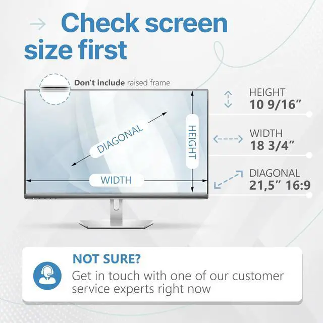 Alt view image 4 of 5 - VINTEZ 21.5 Inch 16:9 Privacy Screen for Computer Monitor and Laptop - Anti Glare Protector Film Blue Light Filter Eye Protection - Computer Screen Privacy Shield, [1 Pack]