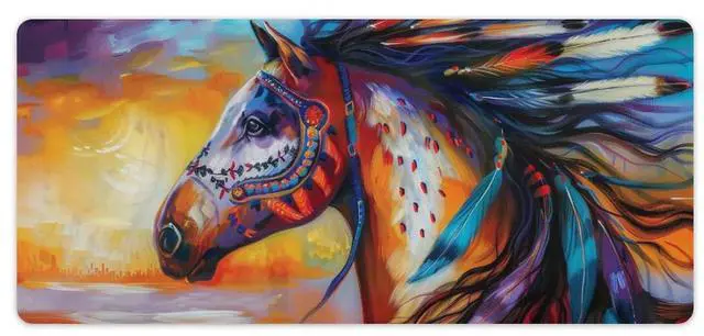 Main image of QEOPGNE Large Mouse Pad Gaming Mousepad Exotic Gorgeous Animals Horse Elegant Colorful Desk Mat Big Mousepad Extended Keyboard Computer Pad Office Desk Organizers and Accessories 40x90cm