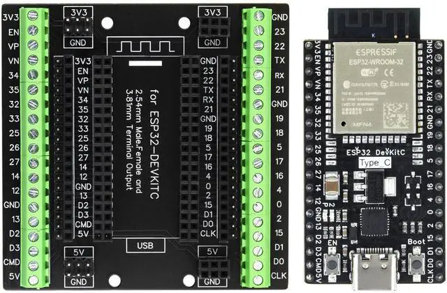 Main image of whiteeeen for ESP32 Super Breakout Board 38Pin 3.81mm / 0.15" Terminal GPIO Expansion Board and Development Board for ESP32-DevKitC ESP-WROOM-32