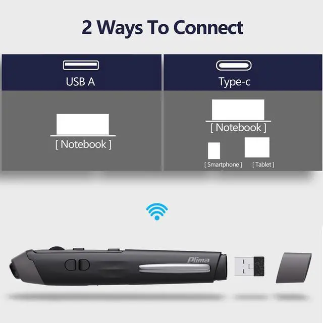 Alt view image 4 of 5 - Plima Patent, Intuitive Pen-tip Press-Down Function Equivalent to The Left Mouse Button,Pocket Ergonomic 2.4G Wireless Pen Mouse 2.0 Vertical Mice, Supports Windows, Android, Linux, Mac OS(Drak Grey)