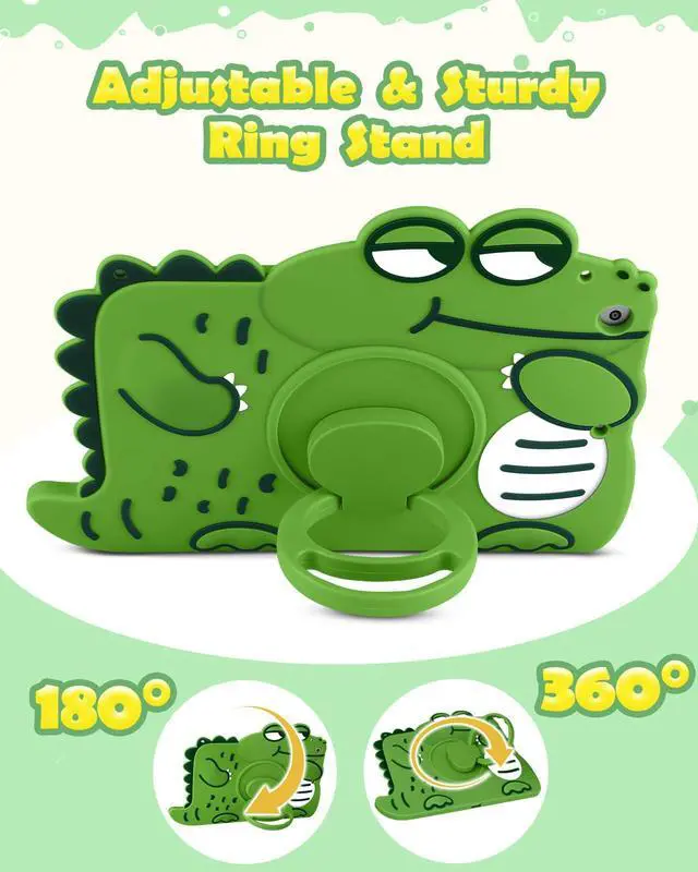 Alt view image 4 of 5 - Wazzasoft for iPad Air 3rd Generation Case, Pro 10.5 Case - Cute Girls Boys Kawaii Cover Girly Cartoon Women with Rotating Handle Stand & Strap Soft Silicone Funda for iPad Air 3, Pro 10.5 Cases