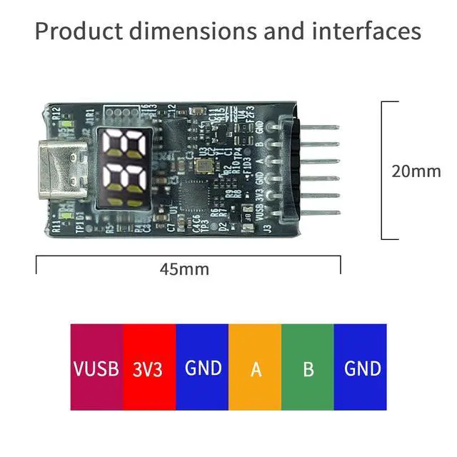 Alt view image 3 of 5 - CORECLOUD USB to RS485 Serial Adapter 3 Pack, 3.3V 5V Output, Display Serial Port Number, CP2102 FTDI Compatible with Windows 64bit, macOS, Linux, Ubuntu, USB-C Tiny Size, High Speed, ESD Protection