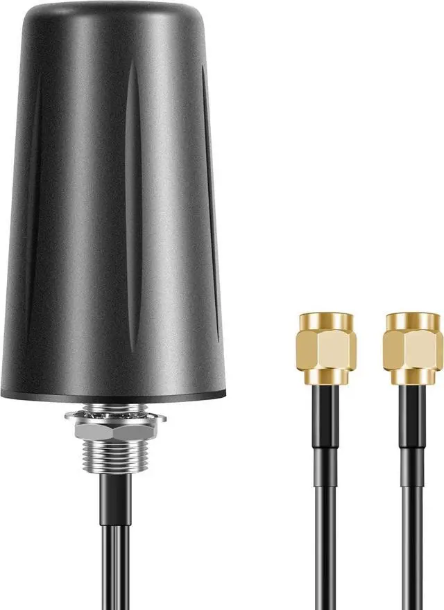 Alt view image 5 of 5 - 2x2 MIMO Omnidirectional Low Profile 4G LTE 5G External Antenna SMA Male Connector with 10ft Cable for Boosts Performance of 4G/5G Routers Hotspot Verizon AT&T T-Mobile RV Home Internet