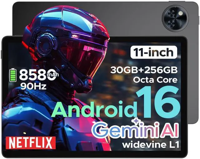 Main image of DOOGEE U11 Pro Android 16 Tablet, 11 inch Tablet with Gemini AI,30GB+256GB/2TB TF Octa-Core,90Hz Display, 8580mAh,1080P, Bluetooth 5.0+5G WiFi,Widevine L1,13MP+5MP, Face ID/OTG