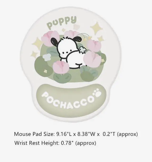 Alt view image 2 of 5 - Teanea Cute Non-Slip Mouse Pad with Wrist Rest and Keyboard Wrist Support Pad for Desk Typing Gaming Home Office, Pochacco