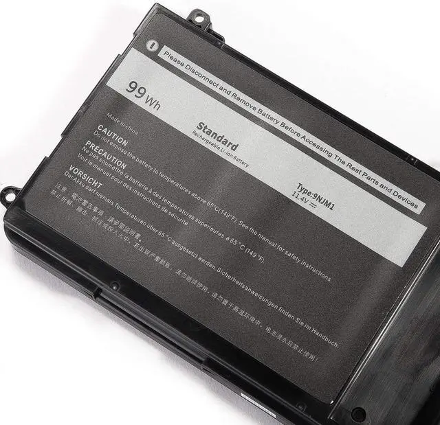 Alt view image 2 of 5 - FLYRLB 9NJM1 Replacement Laptop Battery Compatible with Dell Alienware 15 R3 17 R4 Series Dell P31E P69F Series ALW17C Series Notebook 0546FF 0HF250 44T2R HF250 MG2YH 0MG2YH -11.4V 99Wh