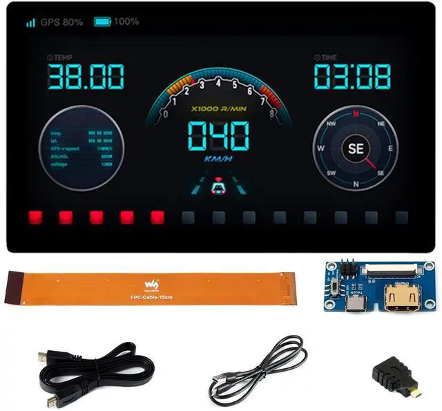 Main image of waveshare for Raspberry Pi/Jetson Nano/Windows/PC, 7inch IPS Capacitive Touch Display 1024x600, Integrated Thin and Light LCD, Support Windows/Linux/Android