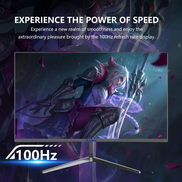 Alt view image 4 of 5 - Sealan 24 Inch Curved Gaming Monitor,100HZ MPRT 3ms,FHD 1080P Computer Monitor Freesync 99% sRGB HDR,for Home Office Gaming Visual Experience for Work,VGA HDMI Interface