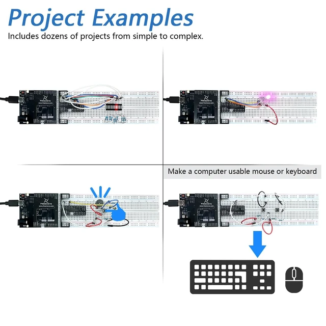 Alt view image 4 of 5 - Freenove Basic Starter Kit with Board V5 Rev4 Mini (Compatible with Arduino IDE), Arm Cortex-M4 Microcontroller, 179-Page Detailed Tutorial, 140 Items, 34 Projects