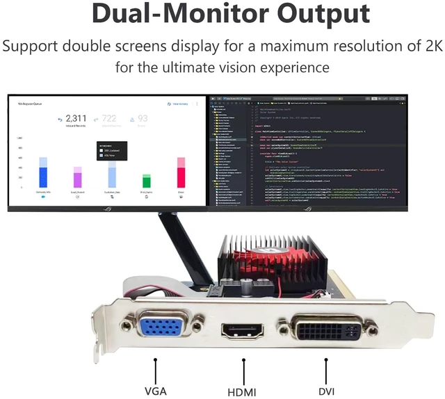 Alt view image 4 of 5 - Glorto Radeon HD 5450 1GB DDR3 Low Profile Graphics Card, PCI Express 2.0 x16, HDMI/VGA/DVI, Entry Level GPU for PC, SFF and HTPC