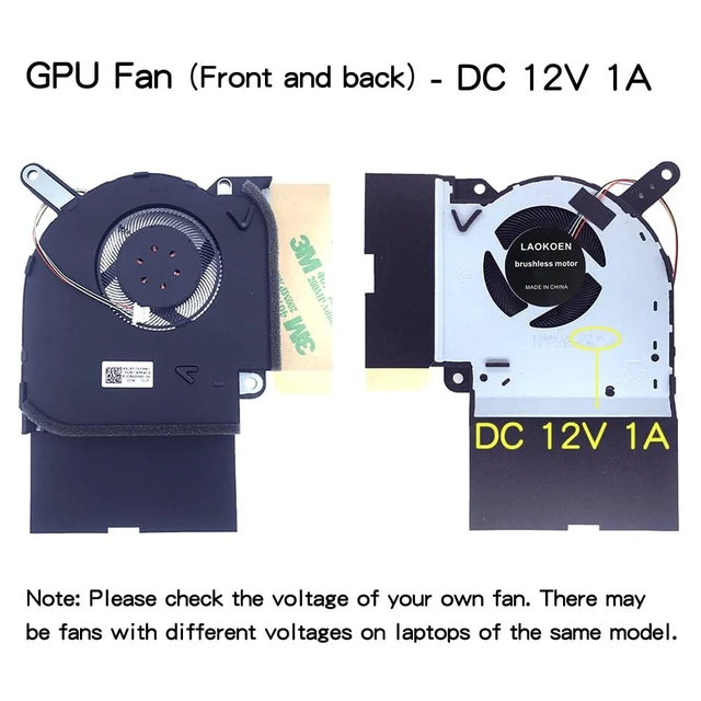 Alt view image 4 of 5 - New Replacement Cooling Fans for ASUS Scar ROG Strix G512LW G712L G732L G732LWS G731G G731GV G731GW G532L G712LW G712LV G732LWS-DS76 G531GW-DB76 Laptop P/N: FM21 FLKP FLKN FMMU FN7G FMMV DC 12V 1A