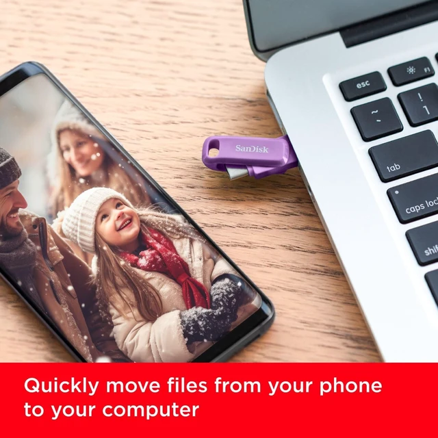 Alt view image 5 of 5 - SANDISK 128GB Ultra Dual Drive Go USB Type-C Flash Drive - Up to 400MB/s, Lavender - SDDDC3-128G-G46L