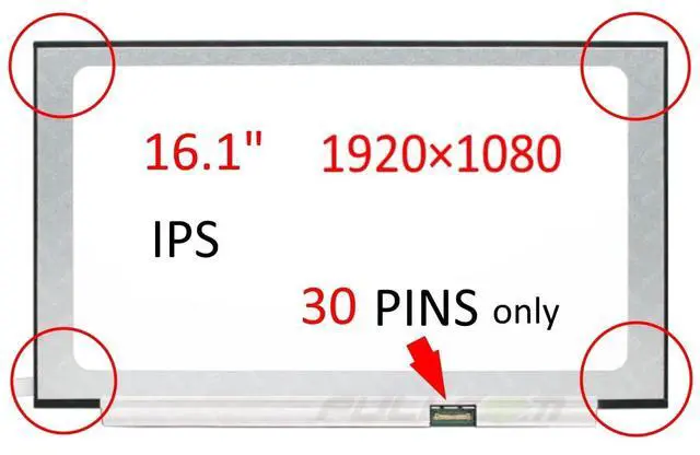 Alt view image 3 of 5 - FULLCOM New LCD Replacement Screen 16.1 Inch N161HCA-EAC FHD 1920x1080 30 Pin Matte for Laptop/Display/Screen/LCD Application