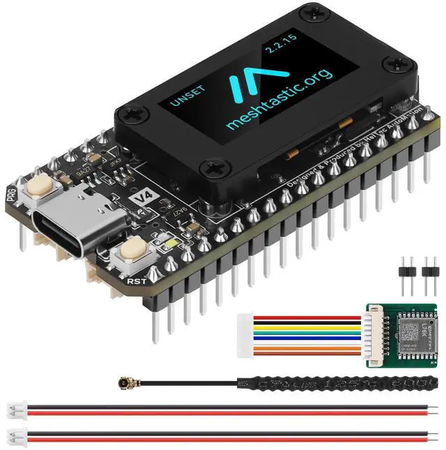 Main image of 1 Set ESP32 LoRa V4 Development Board + L76K GNSS Module Upgraded ESP32-S3 16MB Flash 28dBm High Power SX1262 LoRa Module WiFi Bluetooth 915MHz Antenna Support GPS Solar for LoRaWAN Meshtastic