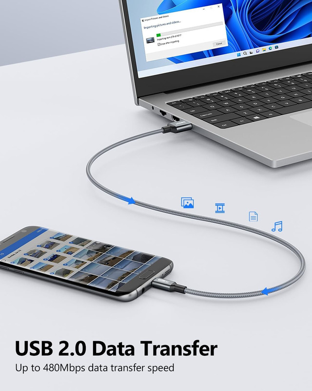 Yellowprice 3ft Flat Micro USB 2.0 Cable – High Speed Sync & Quick Charge – Universal, 12-Month Warranty