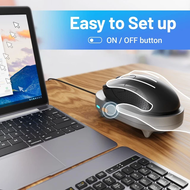 Alt view image 3 of 5 - HONKID Undetectable Mouse Mover Jiggler with ON/Off Switch and USB Port Drive-Free,Simulate Physical Automatically Mouse Movement,Prevent Computer Laptop Inactive/Lockdown (Silver)