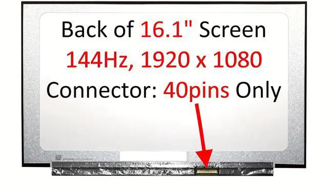 Alt view image 3 of 5 - FULLCOM New LCD Replacement Screen 16.1 Inch N161HCA-GA1 144Hz FHD 1920x1080 40 Pin Matte for Laptop/Display/Screen/LCD Application
