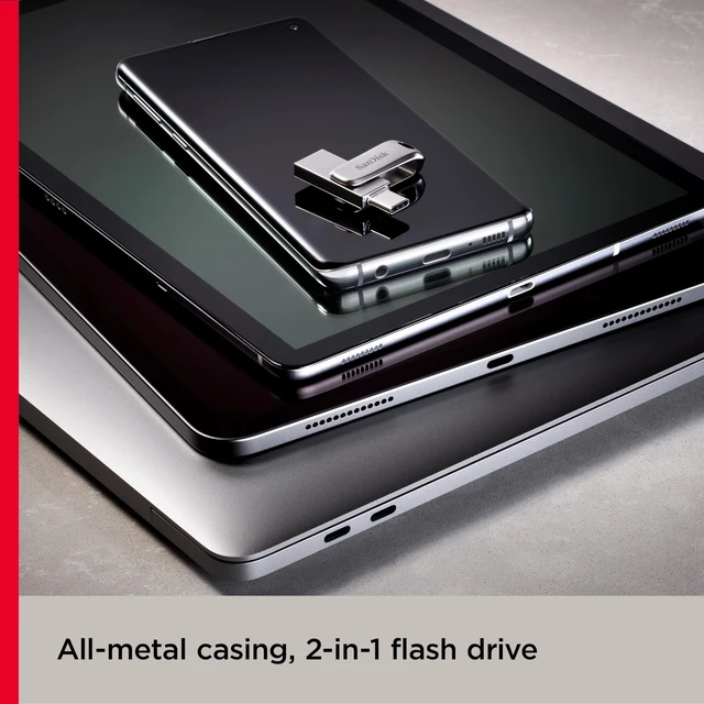 Alt view image 2 of 5 - SANDISK 1TB, Ultra Dual Drive Luxe USB-C+USB-A, Up to 400MB/s Read Speeds