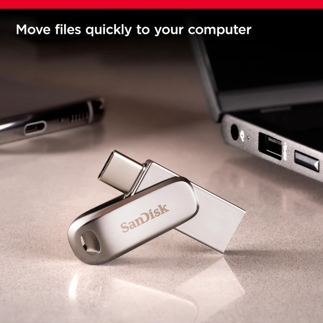 Alt view image 4 of 5 - SANDISK 1TB, Ultra Dual Drive Luxe USB-C+USB-A, Up to 400MB/s Read Speeds
