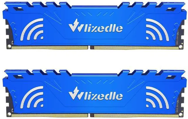 Wlizedle DDR4 Desktop Memory RAM 2666MHz 32GB Kit (2 x 16GB) CL19 U-DIMM PC Computer Memory PC4-21300 288-Pin 1.2V Non-ECC Unbuffered 2Rx8 Upgrade Desktop Memory for Home Computer, Black